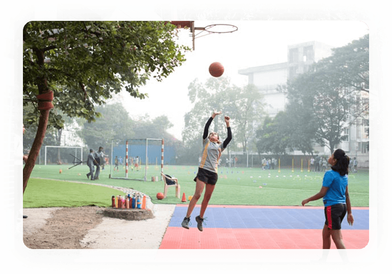 Basketball Court at Vishwajyot pre-primary School kharghar Navi Mumbai