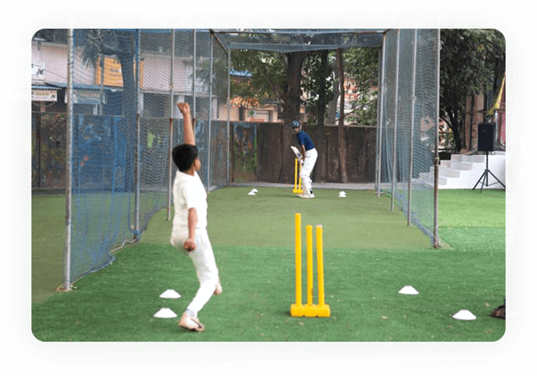 Cricket Net practise at Vishwajyot High School kharghar Navi Mumbai