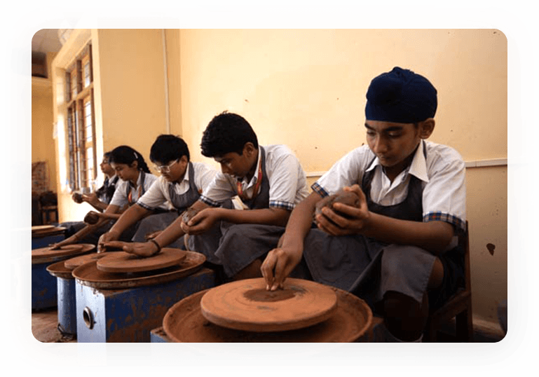 Pottery making activity at Vishwajyot pre-primary School kharghar Navi Mumbai